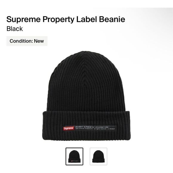 Supreme Other - Supreme Property Label Beanie “Black”